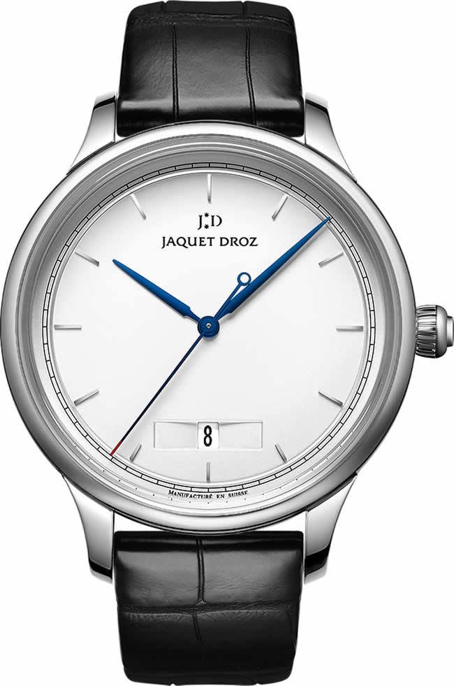 Jaquet Droz Grande Heure Minute Quantieme Silver J017510240