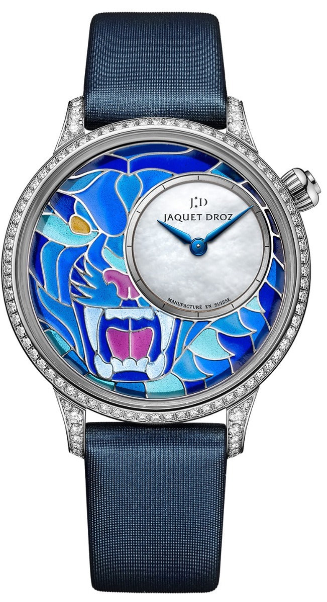 Jaquet Droz Petite Heure Minute Smalta Clara Tiger Blue
