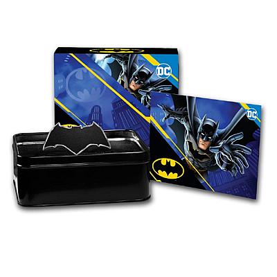1oz Silver Colorized Coin — Batman Batarang Shaped