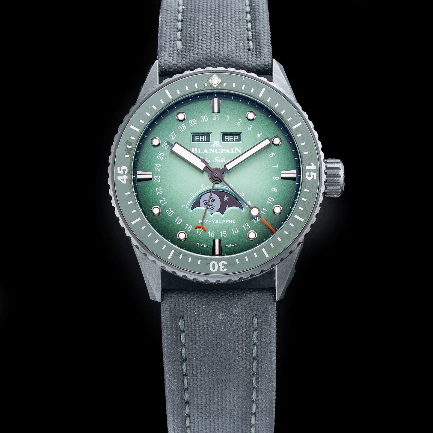 Blancpain 5000 0153 B52A Fifty Fathoms Bathyscaphe Automatic 43.6mm Green Dial