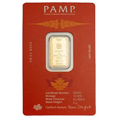 PAMP Buddha 5 Gram Gold Bar