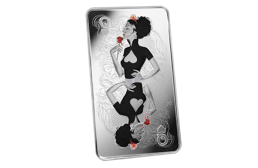Buy 10 oz Silver Bar Queen of Hearts