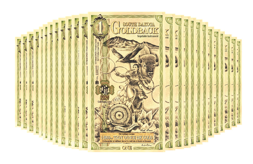 Buy 1 South Dakota Goldback Notes Pack (50 pcs) 24K