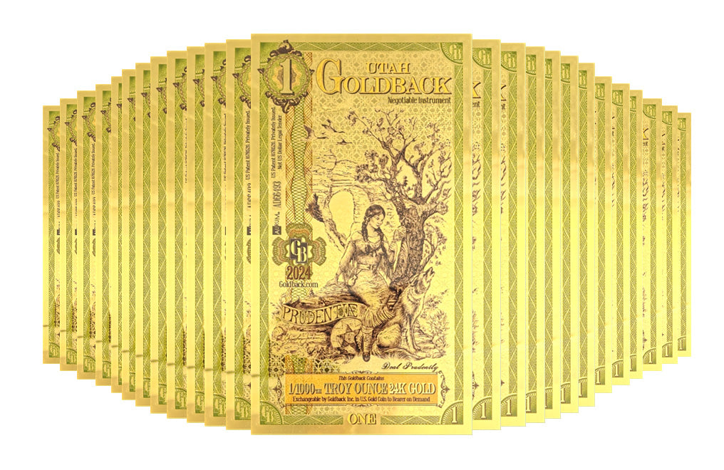Buy 1 Utah Goldback Gold Notes Pack (50 pcs) 24K