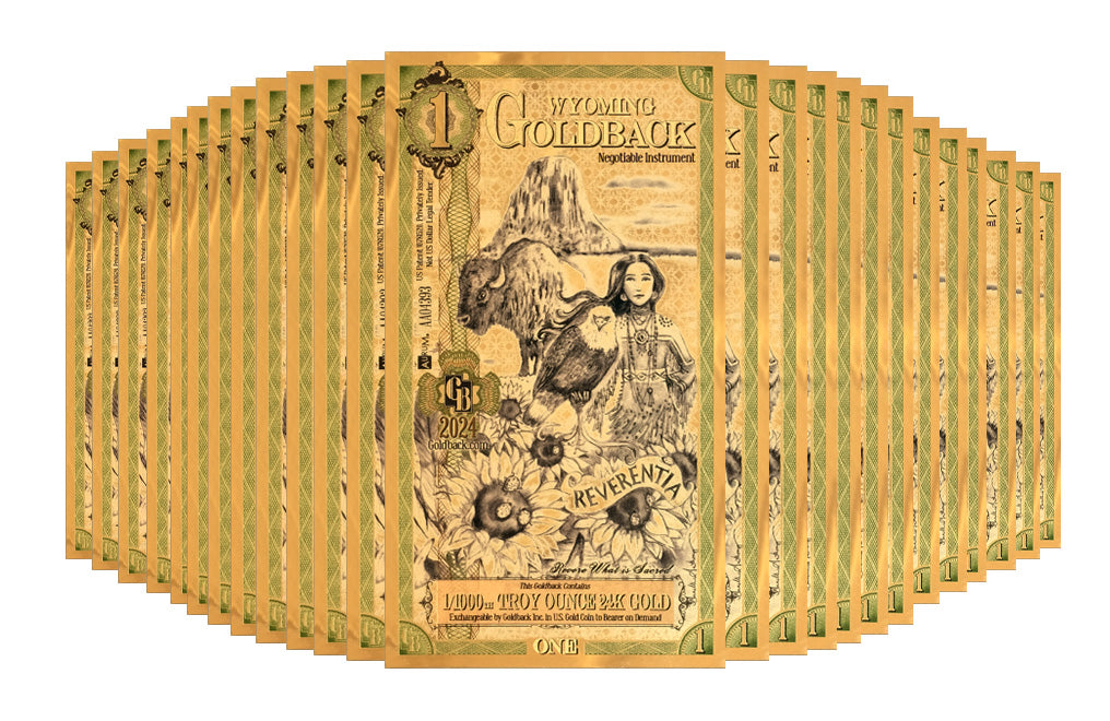 Buy 1 Wyoming Goldback Gold Notes Pack (50 pcs) 24K