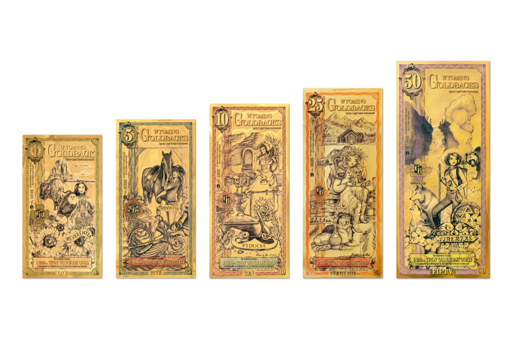Buy Wyoming Goldback Gold Notes Full Set 24k