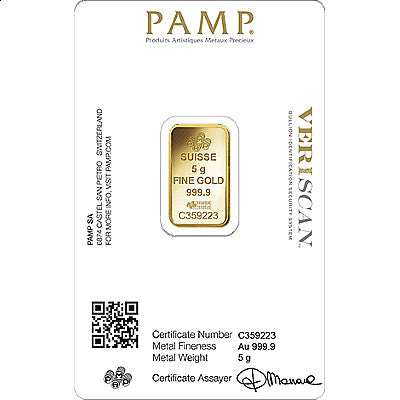 PAMP 5 Gram Gold Bar