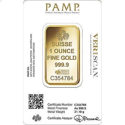PAMP 1 Ounce Gold Bar
