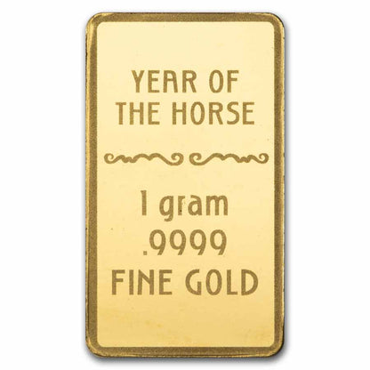 1 gram Gold Bar - 2026 APMEX Year of the Horse (TEP, Series 2)