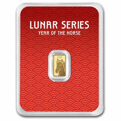 1 gram Gold Bar - 2026 APMEX Year of the Horse (TEP, Series 2)