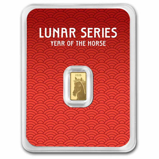 1 gram Gold Bar - 2026 APMEX Year of the Horse (TEP, Series 2)