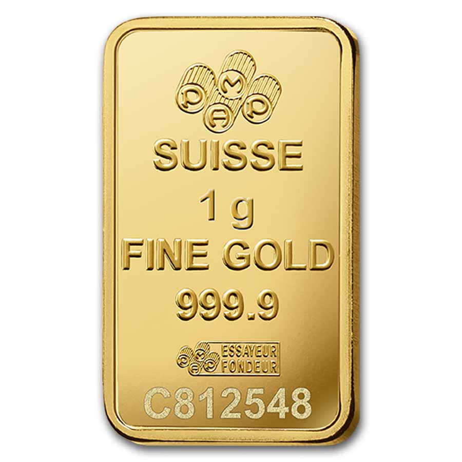 1 gram Gold Bar - PAMP Lady Fortuna VERISCAN™ (In Assay)