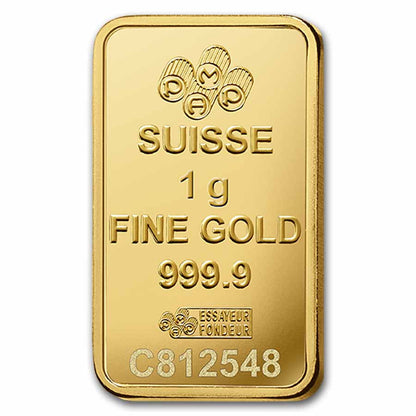 1 gram Gold Bar - PAMP Lady Fortuna VERISCAN™ (In Assay)