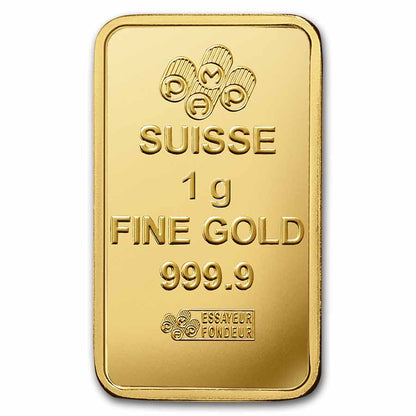 1 gram Gold Bar - PAMP Suisse - Multigram+25 (In Assay)