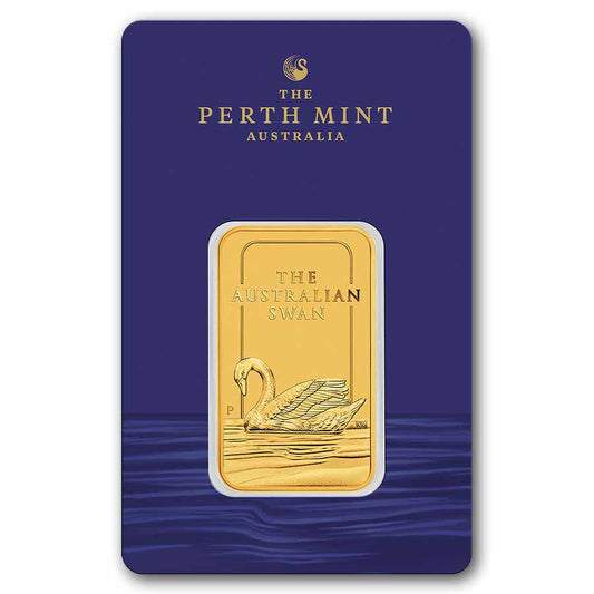 1 oz Gold Bar - Perth Mint Swan (In Assay)