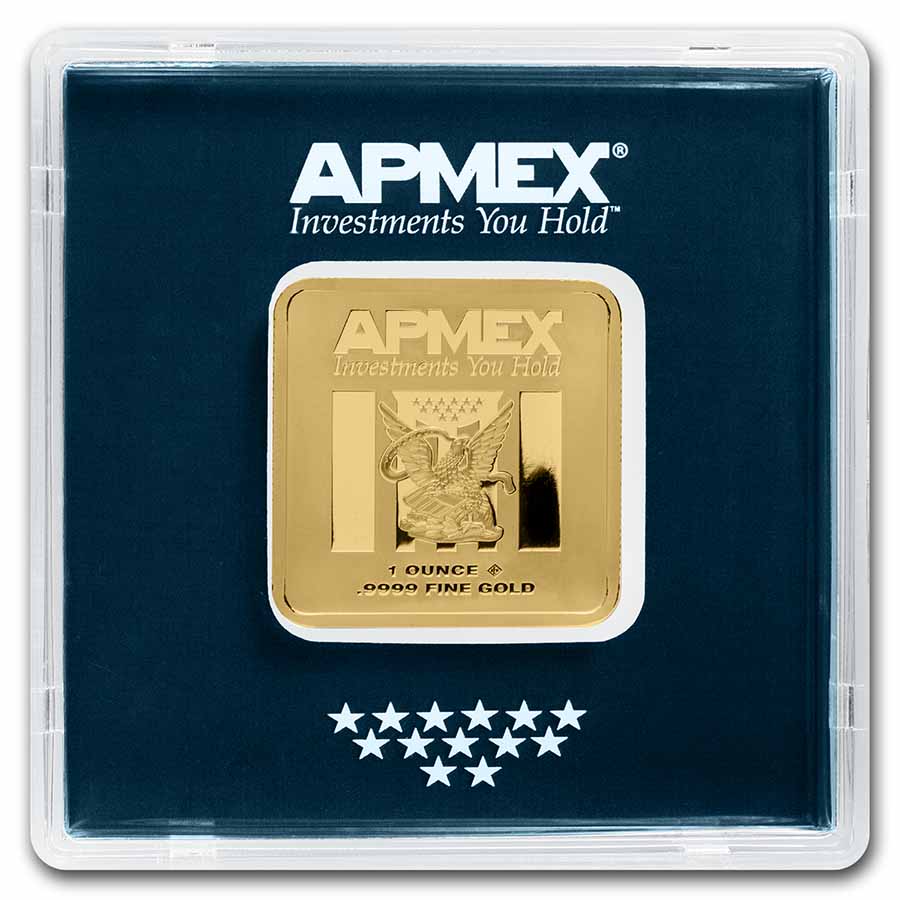 1 oz Gold Square Bar - APMEX (Encapsulated w/Assay)