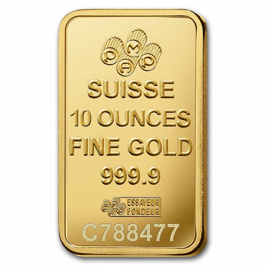10 oz Gold Bar - PAMP Suisse Lady Fortuna Veriscan® (w/Assay)