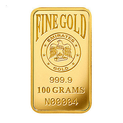 Emirates 100 Gram Gold Bar