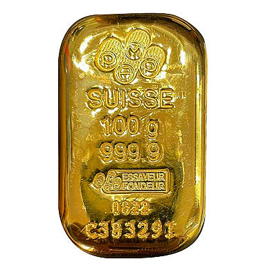 PAMP 100 Gram Cast Gold Bar