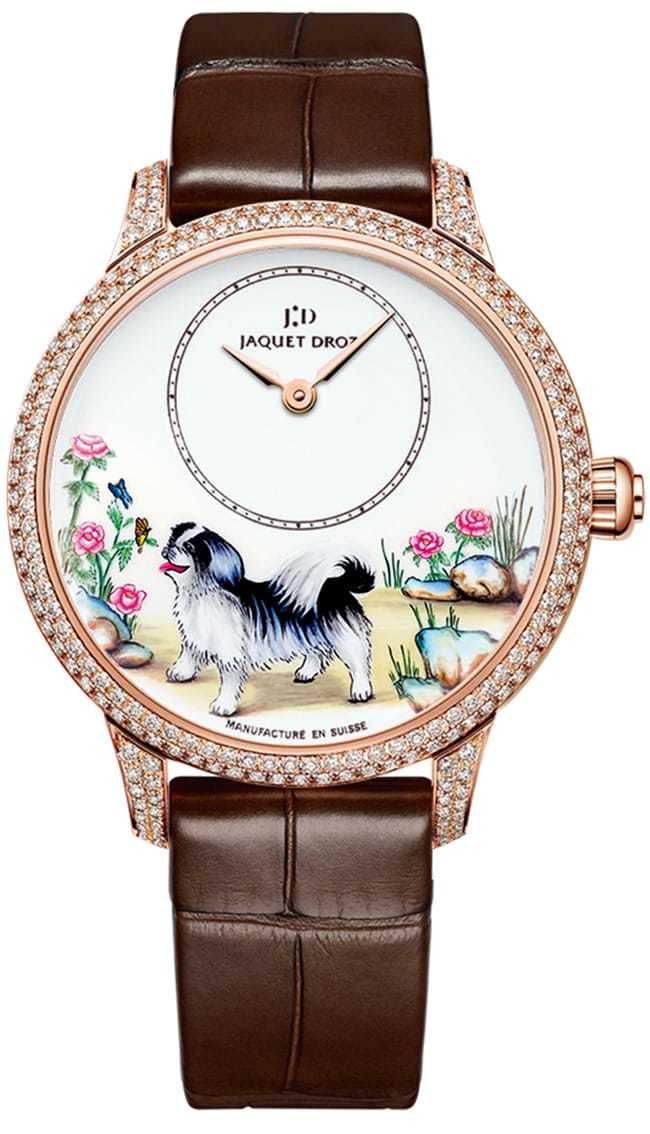 Jaquet Droz Petite Heure Minute Dog Diamonds