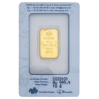 10g PAMP Suisse Gold Bar: Secure Your Wealth with Gold Trade Dubai 10 Gm PAMP Suisse Gold bar 999.9 Purity