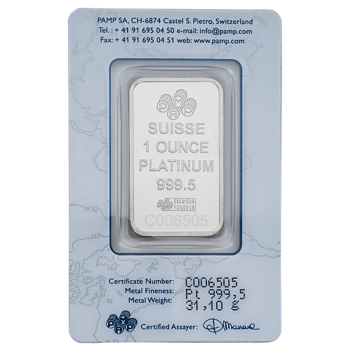 1 Ounce PAMP Suisse Platinum Bar