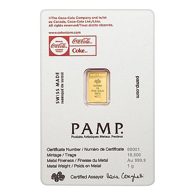 PAMP 1 Gram Gold Bar — Coca Cola Love