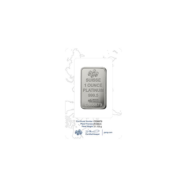 1oz Platinum PAMP Fortuna Bar