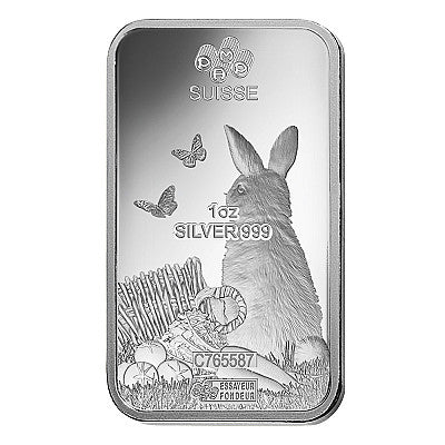 2023 1oz PAMP Lunar Rabbit Silver Bar