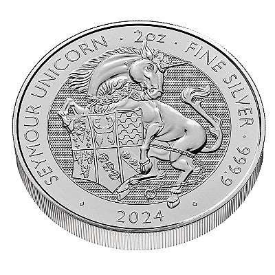 2024 2oz Royal Mint Tudor Beasts Seymour Unicorn Silver Coin