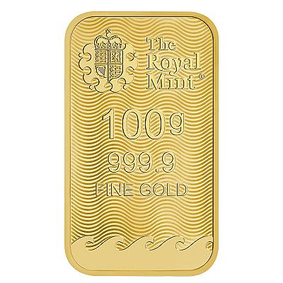 The Royal Mint 100 Gram Britannia Gold Bar (New Design)