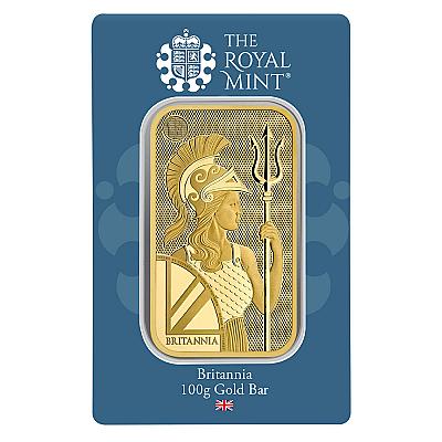 The Royal Mint 100 Gram Britannia Gold Bar (New Design)