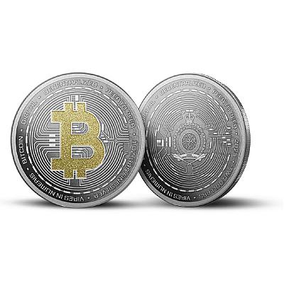 1oz Silver Colorized Bitcoin