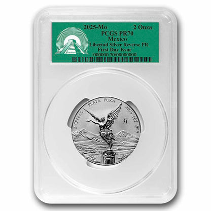 2025 Mexico 2 oz Silver Reverse Proof Libertad PR-70 PCGS (FDI)
