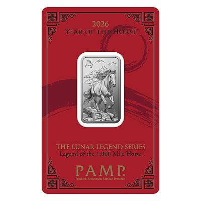 PAMP Lunar Year of The Horse 10 Gram Silver Bar