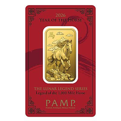 PAMP Lunar Year of The Horse 1 Ounce Gold Bar