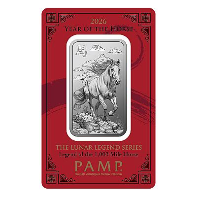 PAMP Lunar Year of The Horse 1 Ounce Silver Bar