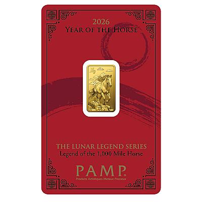 PAMP Lunar Year of The Horse 5 Gram Gold Bar