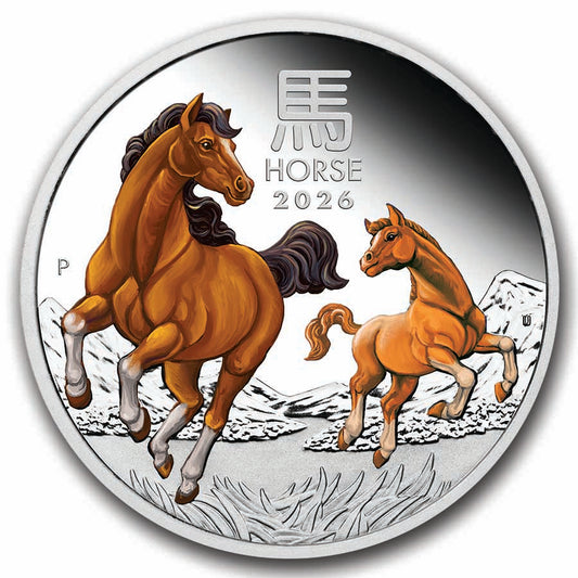 2026 AUS 1 oz Silver Lunar Horse Proof Colorized (w/Box & COA)