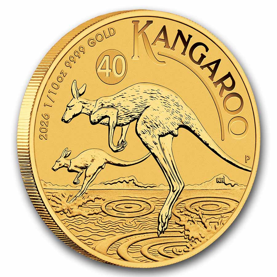 2026 Australia 1/10 oz Gold Kangaroo BU