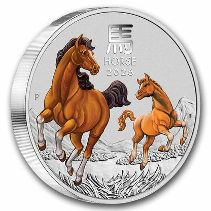 2026 Australia 1 kilo Silver Lunar Horse BU (Colorized, SIII)