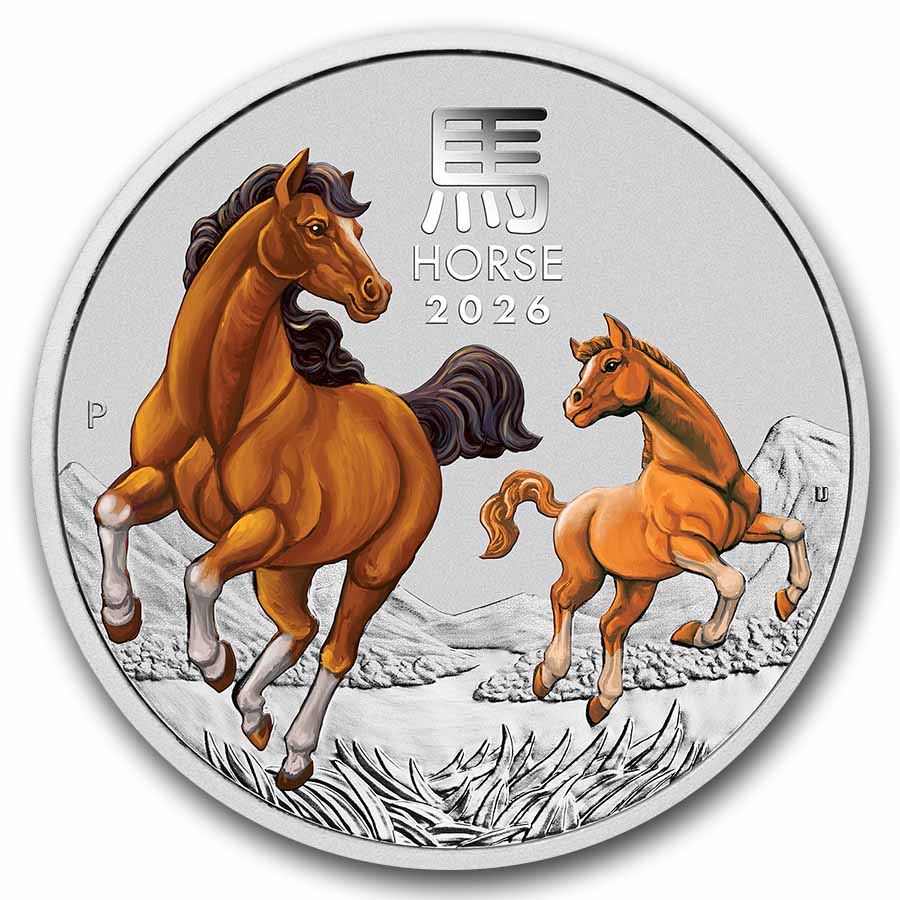 2026 Australia 1 kilo Silver Lunar Horse BU (Colorized, SIII)