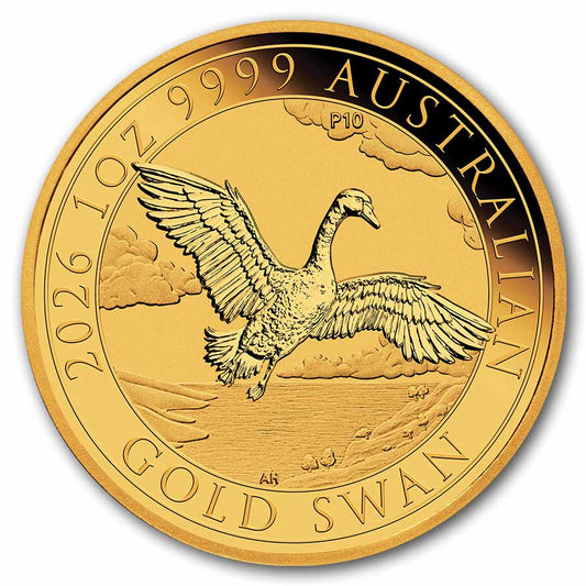 2026 Australia 1 oz Gold 10th Anniversary Swan BU