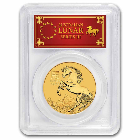 2026 Australia 1 oz Gold Lunar Horse MS-70 PCGS (FDI, Red Label)