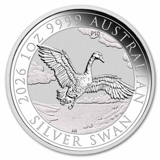 2026 Australia 1 oz Silver 10th Anniversary Swan BU