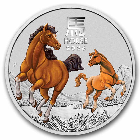 2026 Australia 1 oz Silver Lunar Horse BU (Colorized, SIII)