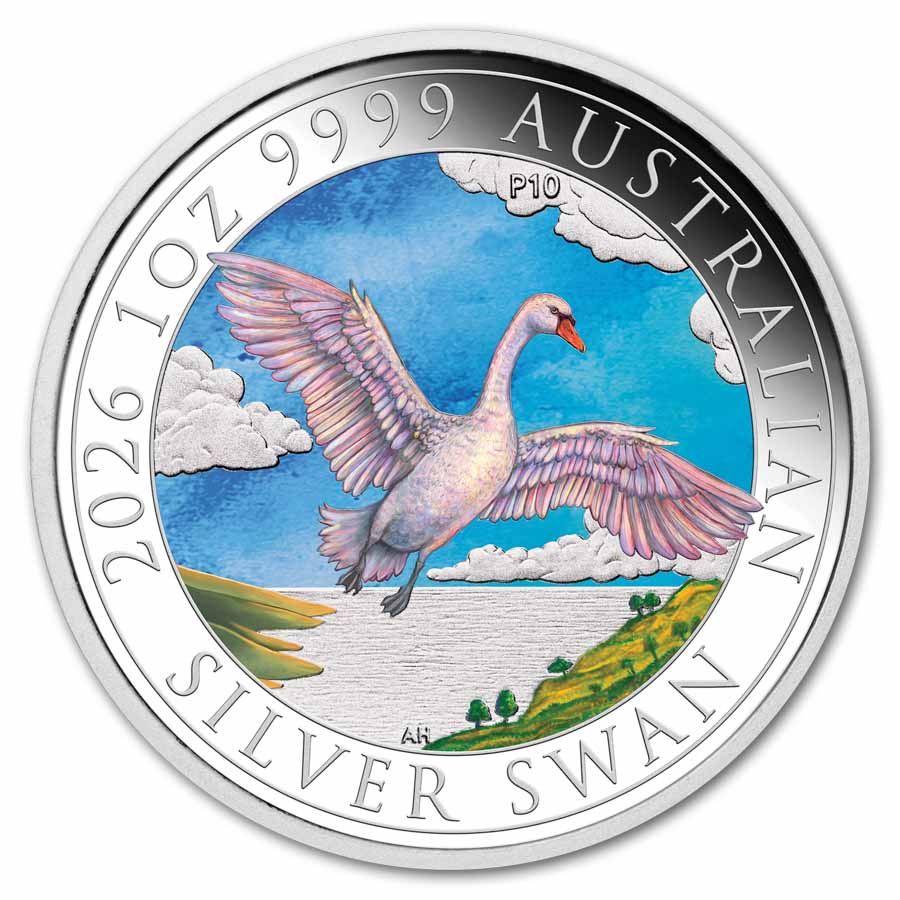 2026 Australia 1 oz Silver Swan Colorized (w/Box & COA)
