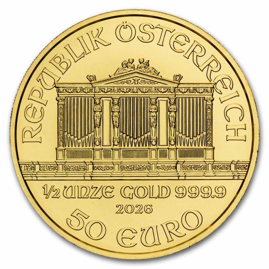 2026 Austria 1/2 oz Gold Philharmonic BU