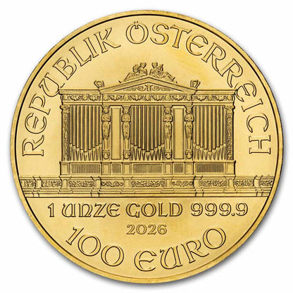 2026 Austria 1 oz Gold Philharmonic Coin BU