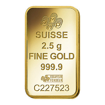 25 x PAMP 2.5 Gram Veriscan Gold Bars in Box
